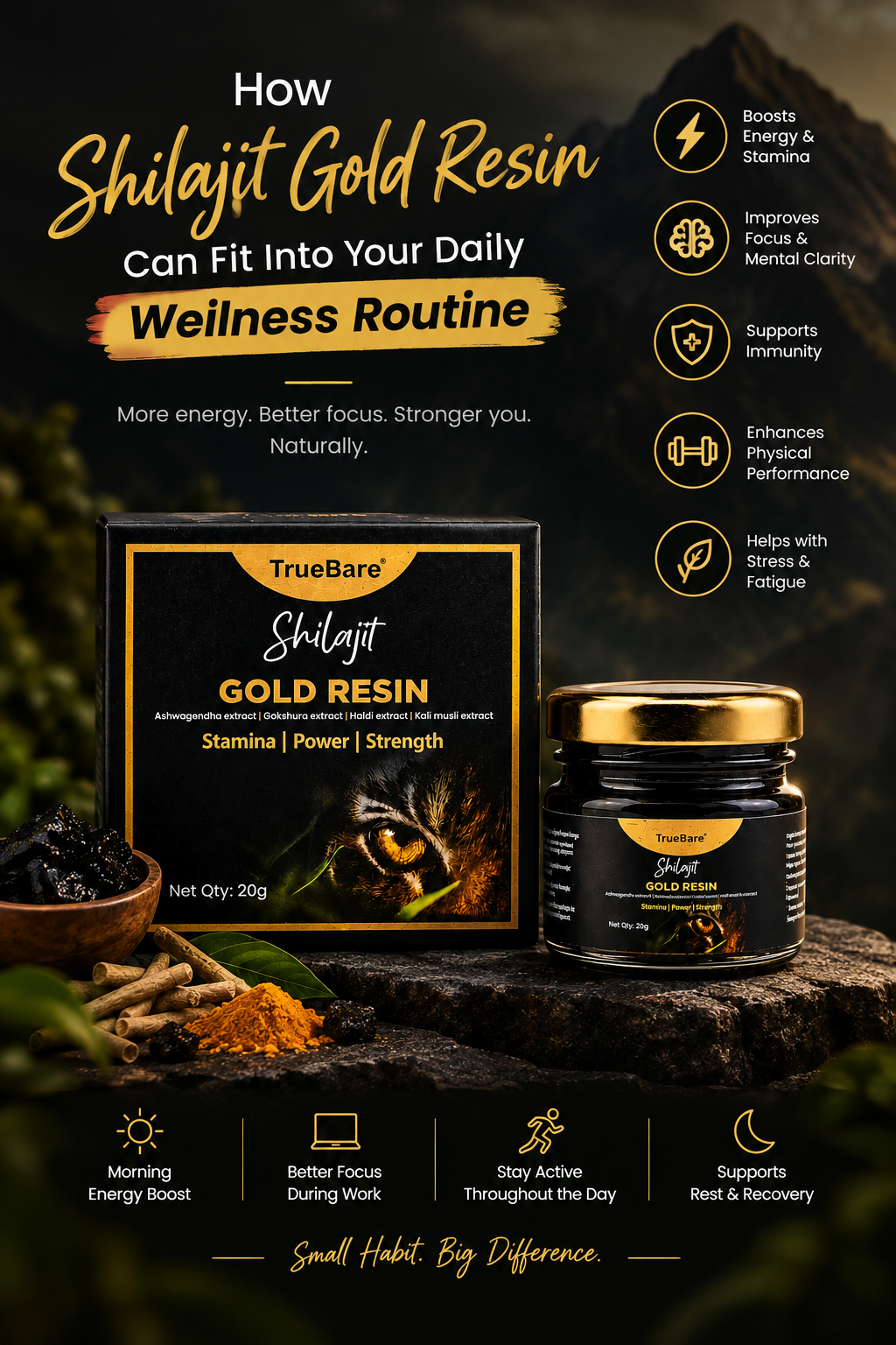 How Shilajit Gold Resin Can Fit Into Your Daily Wellness Routine