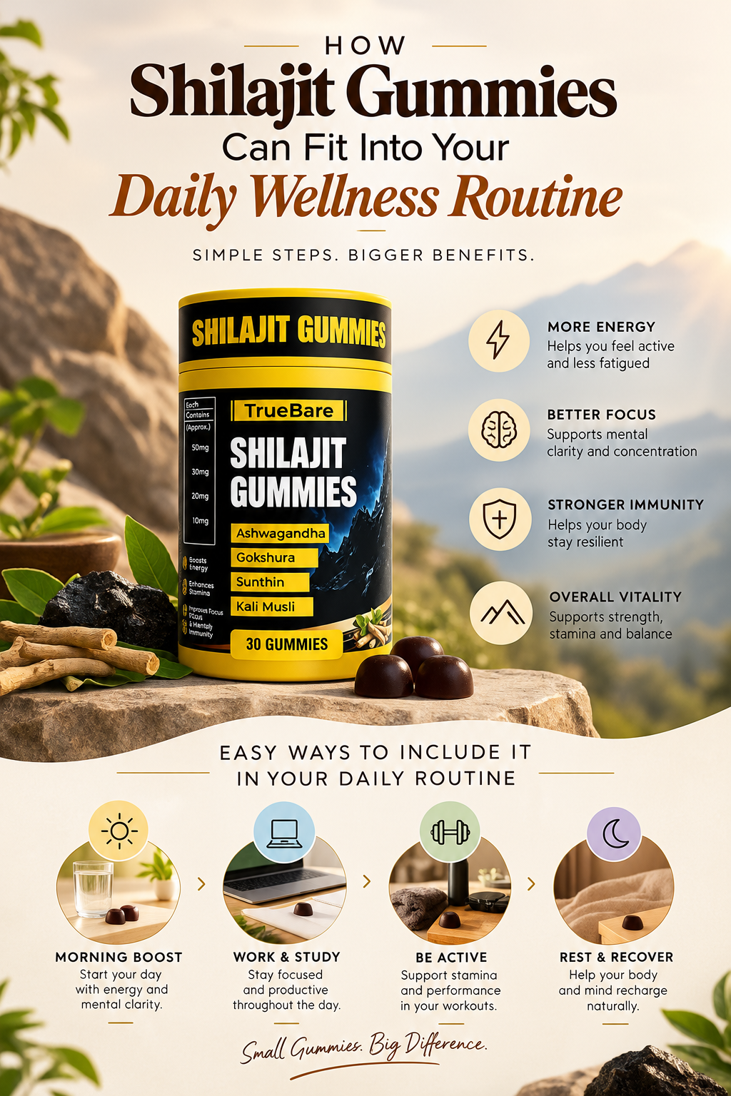 How Shilajit Gummies Can Fit Into Your Daily Wellness Routine