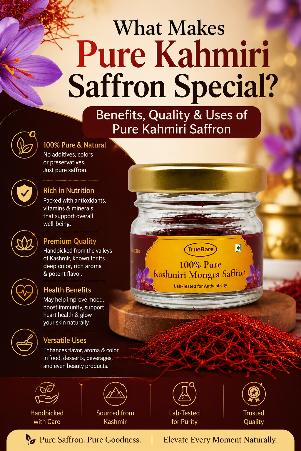 What Makes Pure Kashmiri Saffron Special? Benefits, Quality & Uses of Pure Kashmiri Saffron
