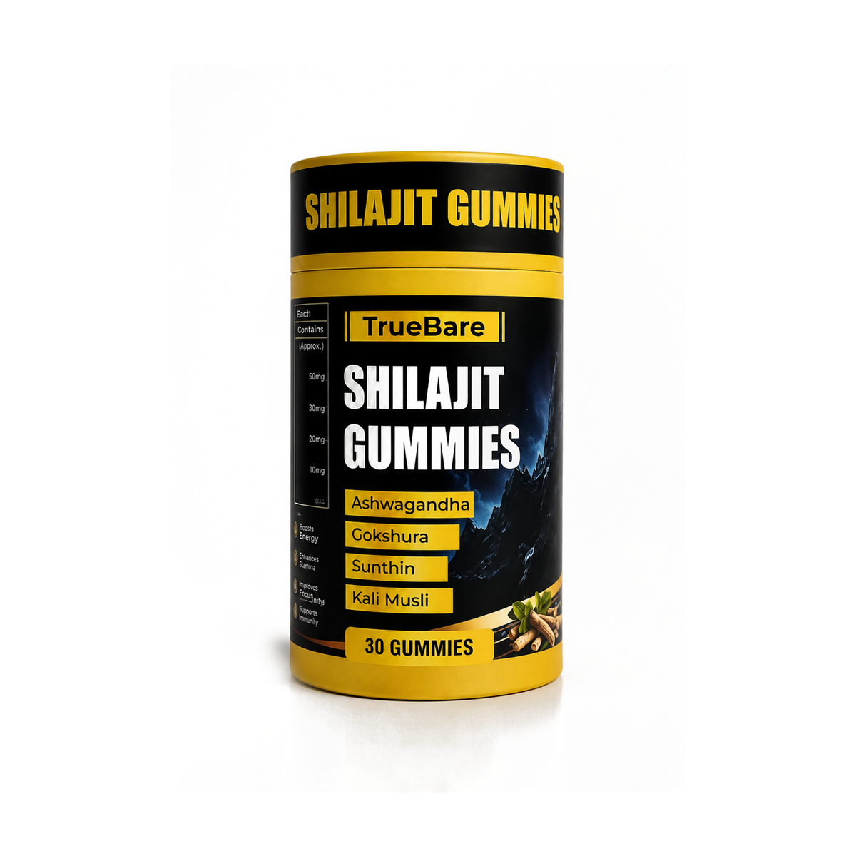 TrueBare Shilajit Gummies – Energy, Immunity & Vitality Support with Ashwagandha for Men’s Wellness