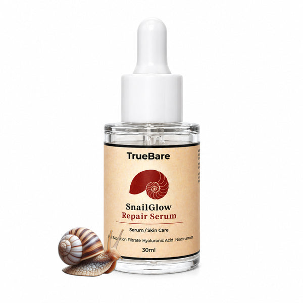 TrueBare SnailGlow Repair Serum – Snail Mucin Serum with Niacinamide & Hyaluronic Acid for Deep Hydration & Skin Repair