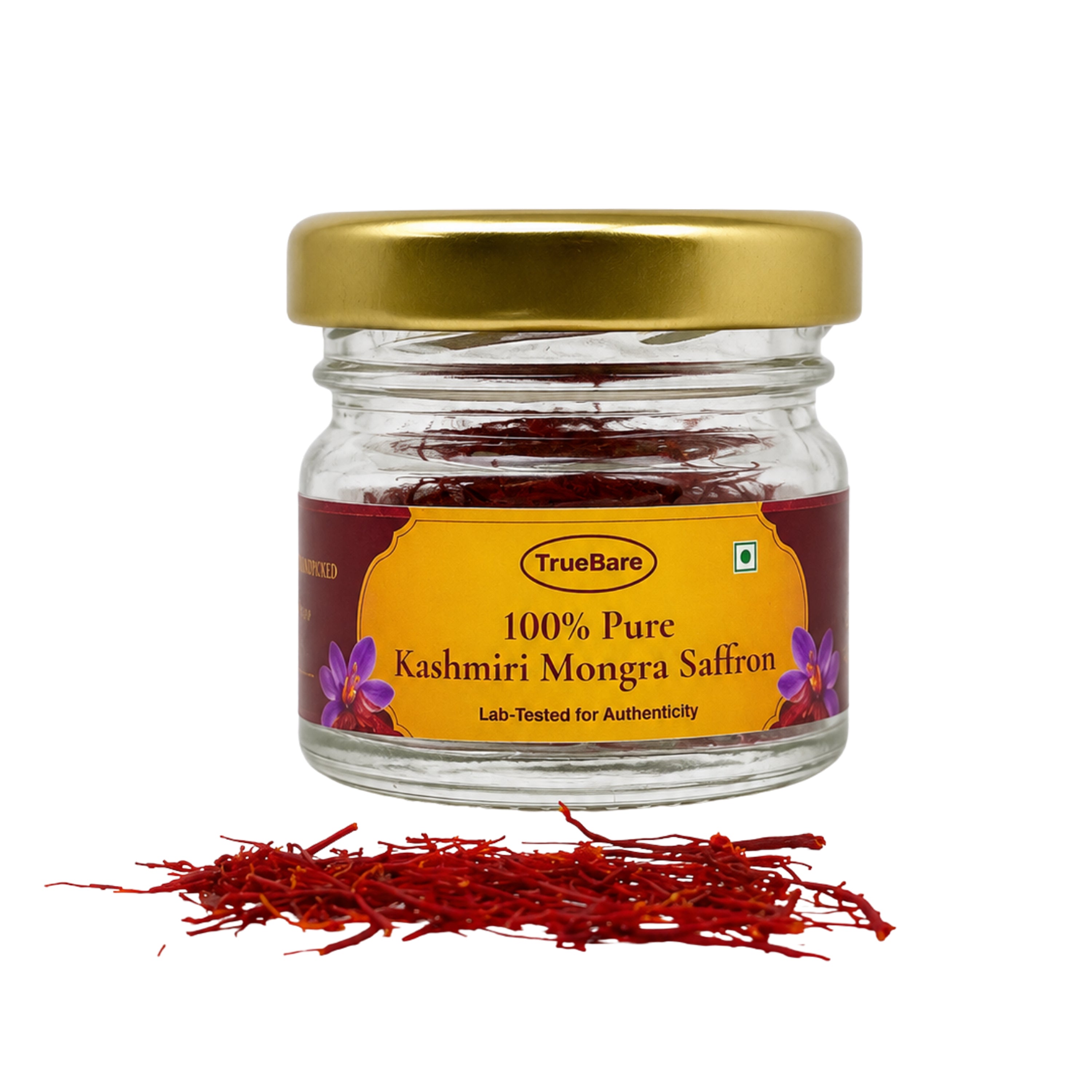 TrueBare Kashmiri Mongra Saffron – Pure Kashmiri Kesar for Glow, Natural Wellness & Daily Health