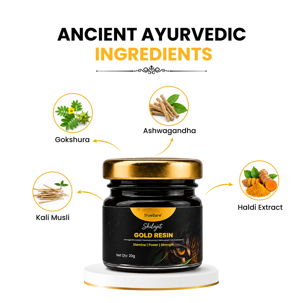 TrueBare Shilajit Gold Resin – Energy, Vitality, Stamina & Men’s Wellness Support