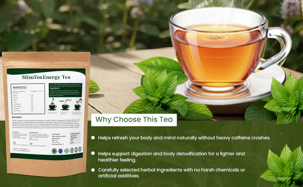 TrueBare Herbal Tea for Weight Loss & Energy Tea – Herbal Green Tea with Mint for Metabolism, Digestion & Natural Vitality
