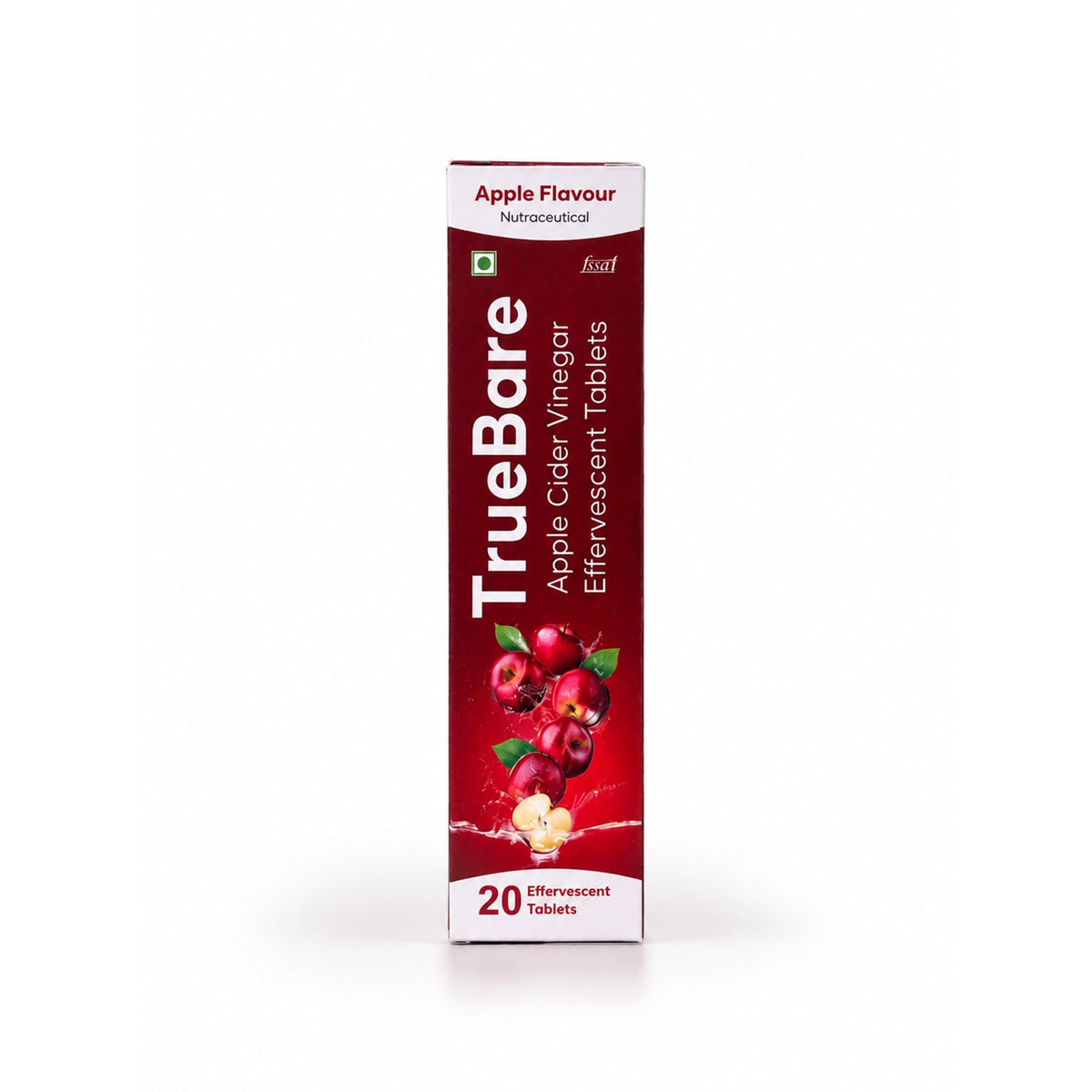 TrueBare Apple Cider Vinegar Tablets with B12 – Effervescent ACV Tablets for Energy & Digestive Wellness